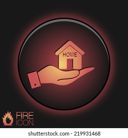 hand holding a House icon. Home sign