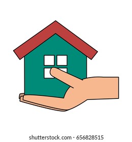 hand holding house icon image 