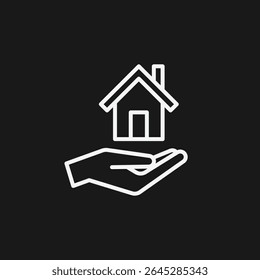 Mão Segurando Ícone Casa Imobiliária, Propriedade De Propriedade, Assistência Domiciliar E Investimento