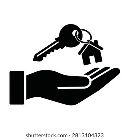 A hand holding a house key on a keychain, symbolizing home ownership and security