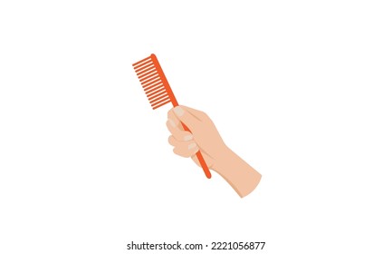 Hand holding household objects hygiene icons