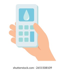 Controle remoto de umidificador de mão - Ilustração de vetor plana para cuidado de ar interior