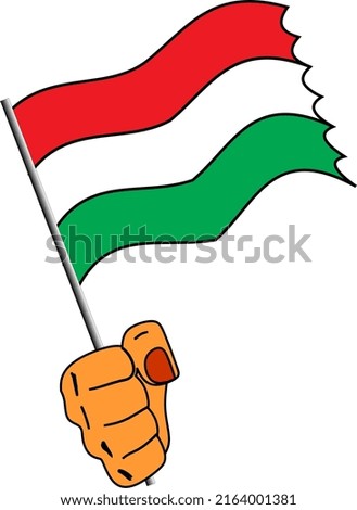 Hand Holding Hungaria Flag vector