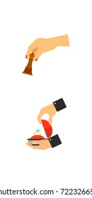 Hand holding icon set