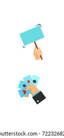 Hand holding icon set