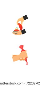 Hand holding icon set