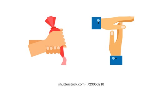 Hand holding icon set