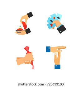 Hand holding icon set
