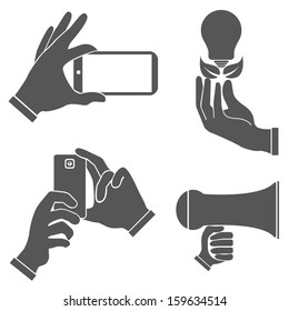 hand holding, hand icons