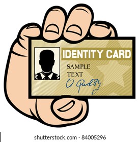 Hand Holding ID Card