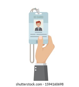 Hand holding the id card.,vector eps10