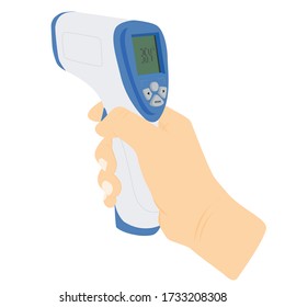 Hand mit Infrarot-Thermometer