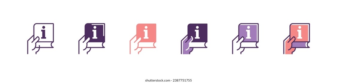 hand holding instruction book manual information icon vector business customers support guidebook rule reference symbol illustration for web and app template design