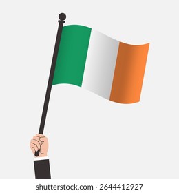 Hand Holding Ireland Waving Flag