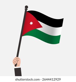 Hand Holding Jordan Waving Flag