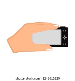 Hand holding a joystick. Vector illustration design