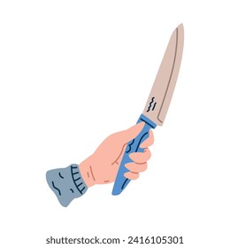 Hand Holding Kettle with Sharp Blade as Cooking Utensil Vector Illustration