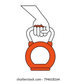Hand holding kettlebell