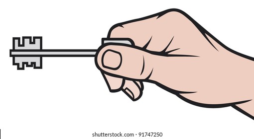 Hand holding key 