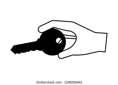 hand holding key access security