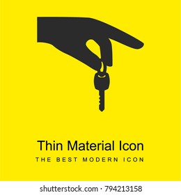 Hand Holding Up A Key Bright Yellow Material Minimal Icon Or Logo Design