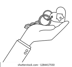 hand holding key chain