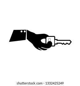 Hand holding a key icon