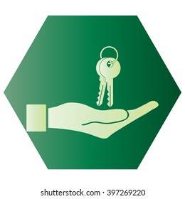 Hand holding Key icon