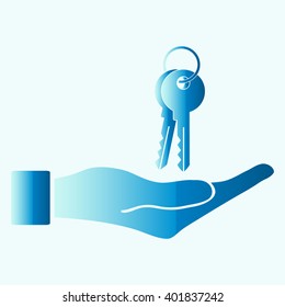 Hand holding Key icon