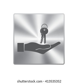 Hand holding Key icon