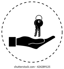 Hand holding Key icon