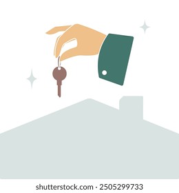 Mano sosteniendo una ilustración clave 