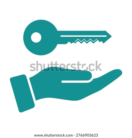 A hand holding a key, symbolizing freedom, opportunity, and empowerment, on a clean white background