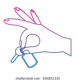 hand holding keychain and key