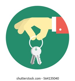 Hand holding keys