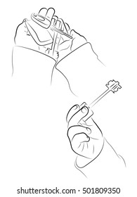 Hand holding keys. house keys