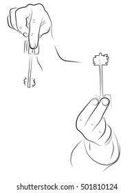 Hand holding keys 