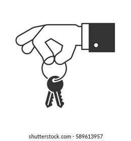 Hand holding keys icon