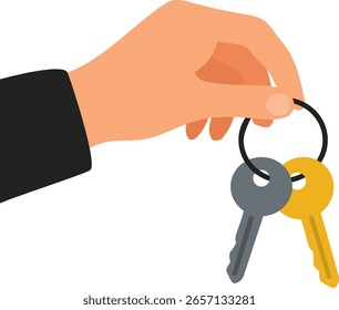 Segure as teclas manualmente. Ilustração de estoque vetorial eps10.