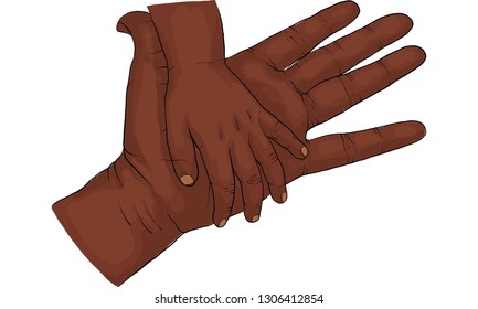hand holding kid hand together vector