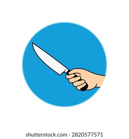 Hand holding Kitchen knife