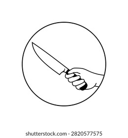Hand holding Kitchen knife