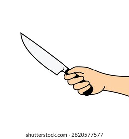 Hand holding Kitchen knife