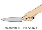 hand holding a knife
