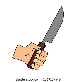 hand holding knife