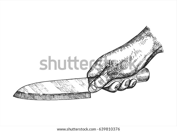 Hand Holding Knife Vector Stock Vector (Royalty Free) 639810376