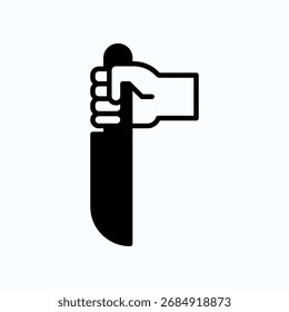 Hand Holding Knife Vector