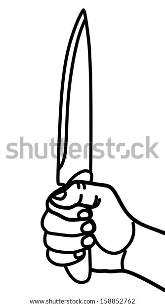 Hand Holding Knife Vector Illustration Stock Vector (Royalty Free