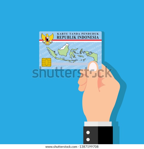 Hand Holding Ktp Id Card Vector Stock Vector (Royalty Free