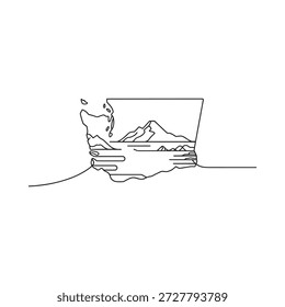 Una mano que sostiene un dibujo de paisaje de alta calidad